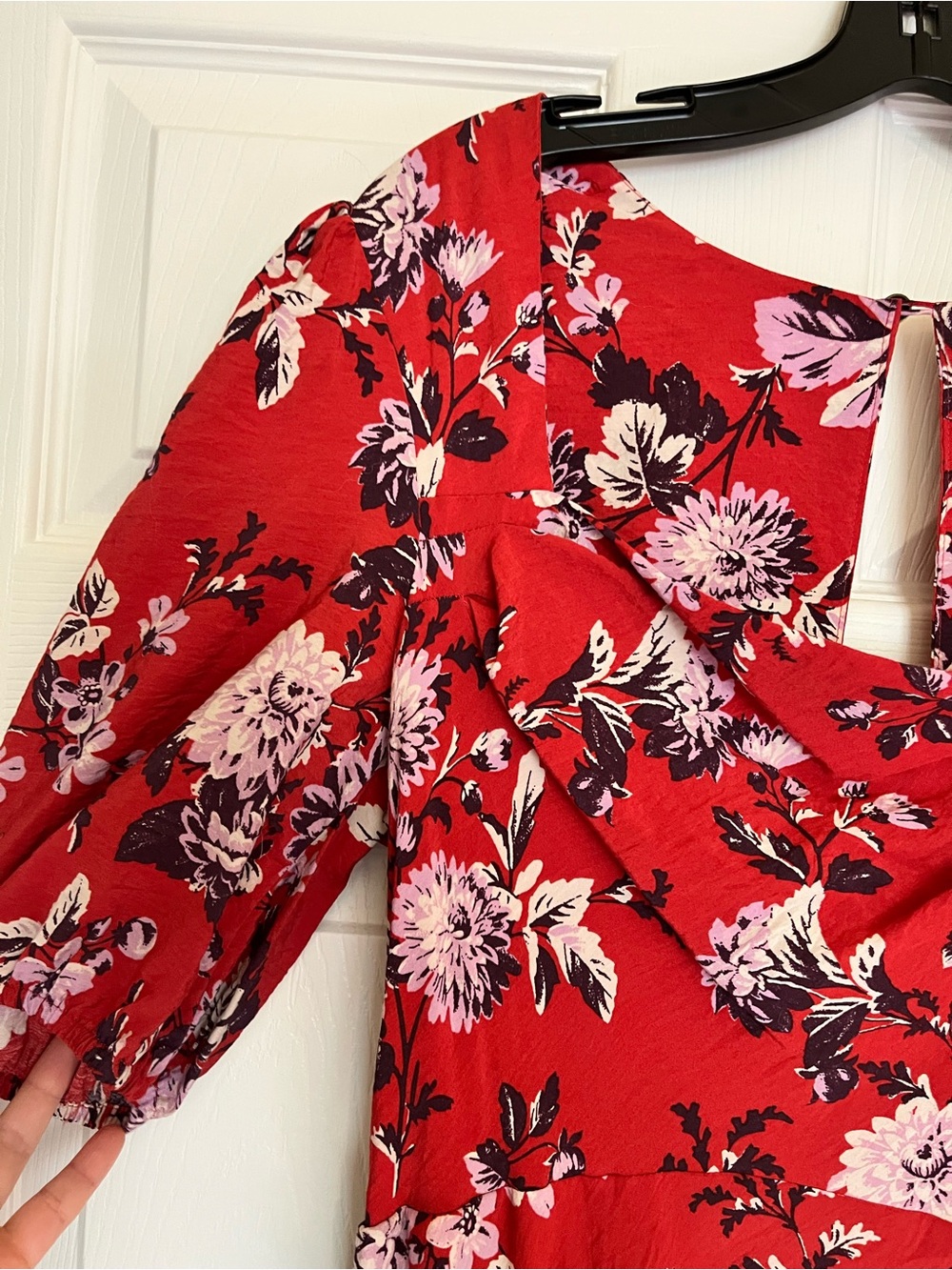 Maeve Red Floral High-Low Midi Dress - Picture 8 of 11